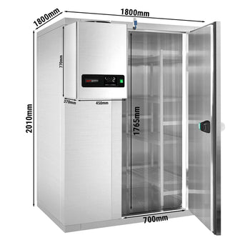 Komora mroźnicza ze stali nierdzewnej - 1800x1800mm - 4,30m³ - włącznie z agregatem mroźniczym i kurtyną lamelową - Prime Gastro