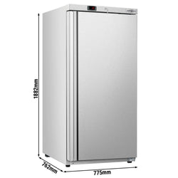 Szafa mroźnicza magazynowa ECO – stal nierdzewna – 600 L – z 1 drzwiami i 11 koszami – wewnętrzna strona drzwi z tworzywa sztucznego