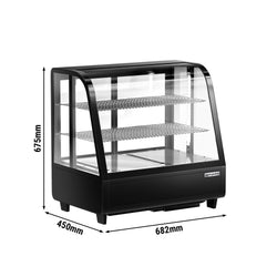 Stołowa witryna chłodnicza – 100 litrów – 680 mm – okrągła – z 2 półkami