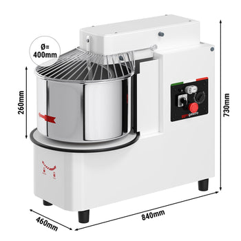 Mikser do ciasta - 33 litry / 25 kg - 2 prędkości - wyjmowana misa i mieszadło na zawiasach - funkcja czasomierza
