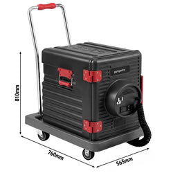 Thermobox – ładowany od przodu – 63 litry – podgrzewany – 1 kW – na 12 pojemników GN 1/1 – wraz z wózkiem transportowym