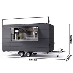Przyczepa handlowa / food truck DÖNER – 6,7 m – z wyposażeniem podstawowym i urządzeniami kuchennymi