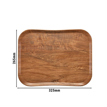 (12 szt.) CAMBRO | CENTURY™ - Taca z włókna szklanego - prostokątna - 430x330mm - brązowy efekt drewna dębowego - gładka - Prime Gastro