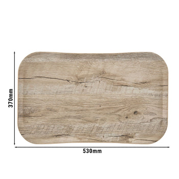 (12 szt.) CAMBRO | CENTURY™ - Taca z włókna szklanego - prostokątna - 530x370mm - efekt jasnego drewna dębowego - gładka - Prime Gastro
