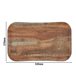 (12 szt.) CAMBRO | CENTURY™ - Taca z włókna szklanego - prostokątna - 530x370mm - brązowy efekt drewna dębowego - gładka