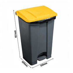 CAMBRO | Kosz na śmieci z pedałem – 87 litrów – żółta pokrywa