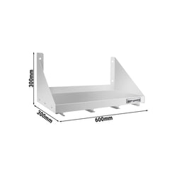 Półka ścienna na pojemniki 3x GN 1/6 – 600x300 mm – wraz z szynami