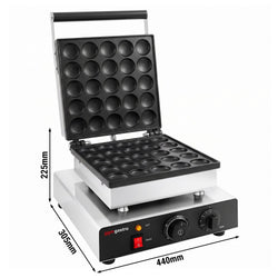 Gofrownica – pojedyncza – ręczna – 1,75 kW – kształt: kulki typu pancake – płyty z powłoką teflonową