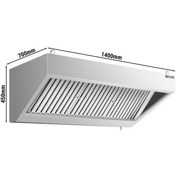 Okap ścienny - 1,4 m - z filtrem i lampą - Prime Gastro