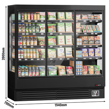 Naścienna szafa chłodnicza z izolowanymi drzwiami na zawiasach - 1940 mm - 893 l - z oświetleniem LED i 4 półkami - Prime Gastro