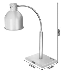 Lampa grzewcza na podczerwień – 250 W – elastyczna regulacja – srebrna