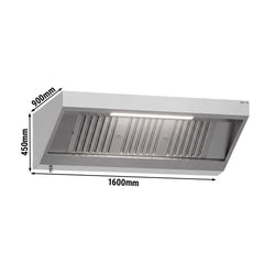 Okap ścienny – 1600 mm – z filtrem i lampą