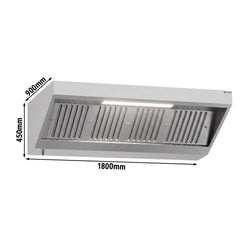Okap ścienny – 1800 mm – z filtrem i lampą