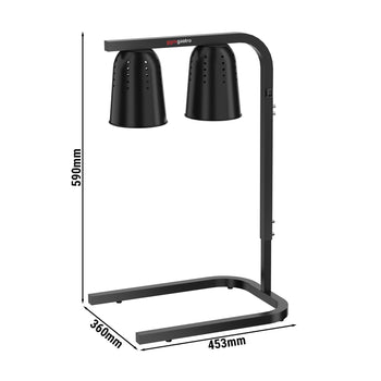 Lampa grzewcza - 500 W - czarna - Prime Gastro