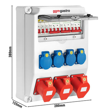 Skrzynka rozdzielcza - 4x 230V (16A), 2x 400V (16A), 1x 400V (32A)