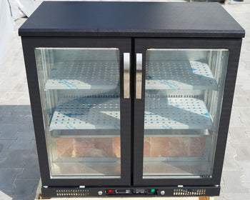 Dojrzewanie na sucho szafa do dojrzewania mięsa 0,92 m - z 2 szklanymi drzwiami - czarna