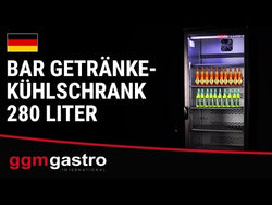 Beverage cooler - 280 liters - with 1 glass door & LED lighting
