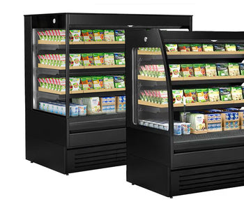 Witryny chłodnicze naścienne - otwarte - okrągłe & kwadratowe	