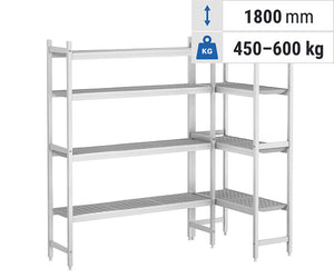 Regalsystem CASSIAN - Aluminium/Kunststoff