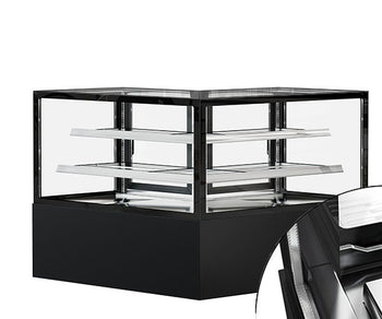 Narożne witryny ekspozycyjne na ciasto