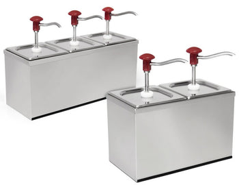 Dozowniki do sosów kwadratowe ze stali nierdzewnej