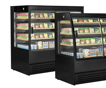 Witryny chłodnicze naścienne z drzwiami przesuwnymi - okrągłe & kwadratowe	