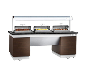 Lady bufetowe z naczyniami do serwowania przekąsek	