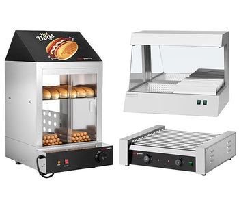 Grille do hot dogów, podgrzewacze do bułek i frytek