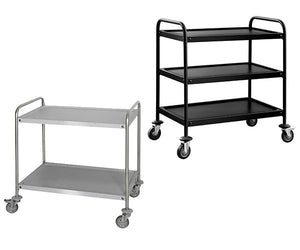 Wózki do serwowania wykonane  ze stali nierdzewnej