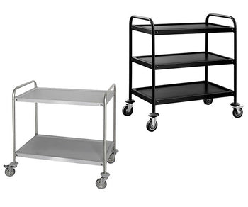 Wózki do serwowania wykonane  ze stali nierdzewnej