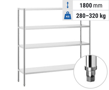 Półki ze stali nierdzewnej z nóżkami
