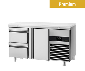 Stoły chłodnicze z deską do krojenia białe	