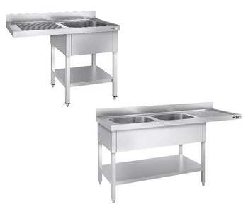 Stoły zlewozmywakowe dla zmywarki