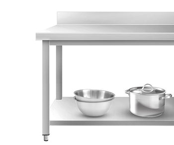  600 - Stoły robocze z dolną półką & panelem tylnym 