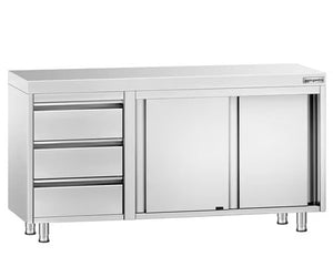 Szafki gastronomiczne robocze 700 z 3 szufladami