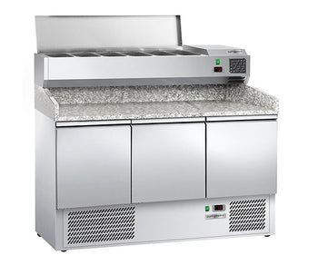 Stoły chłodnicze do pizzy z witryną nadstawną