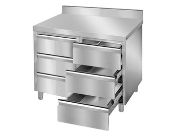 Szafki szufladowe z panelem tylnym