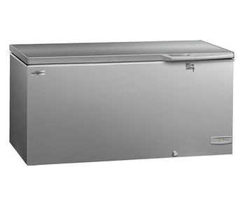 Zamrażarki skrzyniowe z pokrywą ze stali nierdzewnej - szare