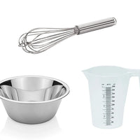 Miski do mieszania, dzbanek z miarką & trzepaczki	kuchenne