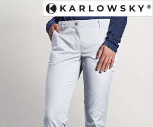 KARLOWSKY | Damskie spodnie z 5 kieszeniami - białe - Prime Gastro