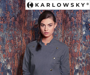 KARLOWSKY |  Bluzy Kucharskie dżinsowe - czarne w stylu Vintage - Prime Gastro