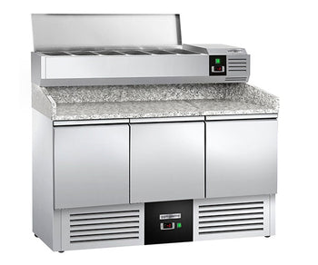 Stoły chłodnicze do pizzy z witryną nadstawną