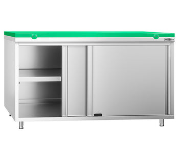 Szafki robocze z deską do krojenia zieloną