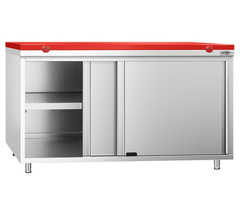 Szafki robocze z deską  do krojenia czerwona	