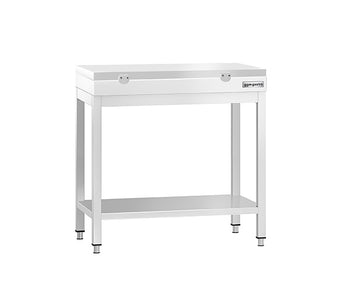 Stoły robocze z deską do krojenia w kolorze białym 