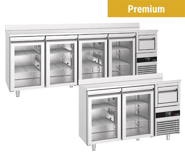 Barowe stoły chłodnicze Premium Plus - szkło 