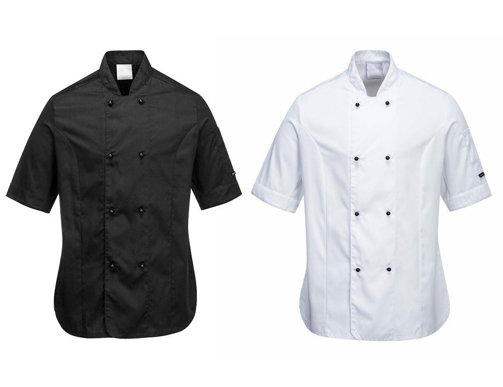 Bluzy kucharskie z krótkim rękawem Basic - damskie