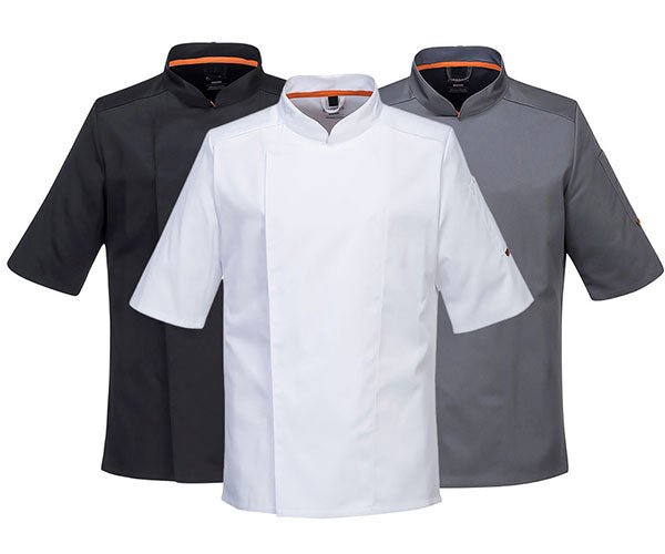 Bluzy kucharskie basic z krótkim rękawem - męskie