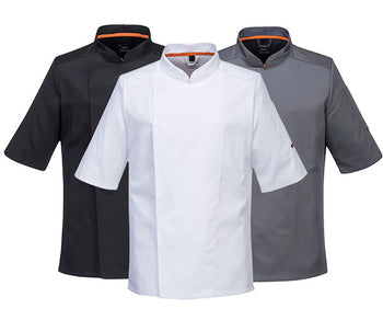 Bluzy kucharskie basic z krótkim rękawem - męskie