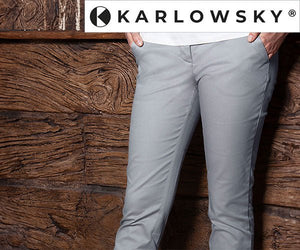 KARLOWSKY | Damskie spodnie chinosy stalowo-szare	